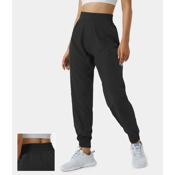 Halara High Waisted Elastic Waistband Casual Joggers Color: Black SIZE: MEDIUM - Picture 1 of 7